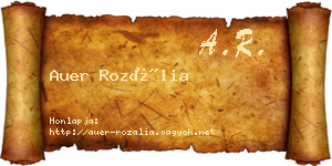 Auer Rozália névjegykártya